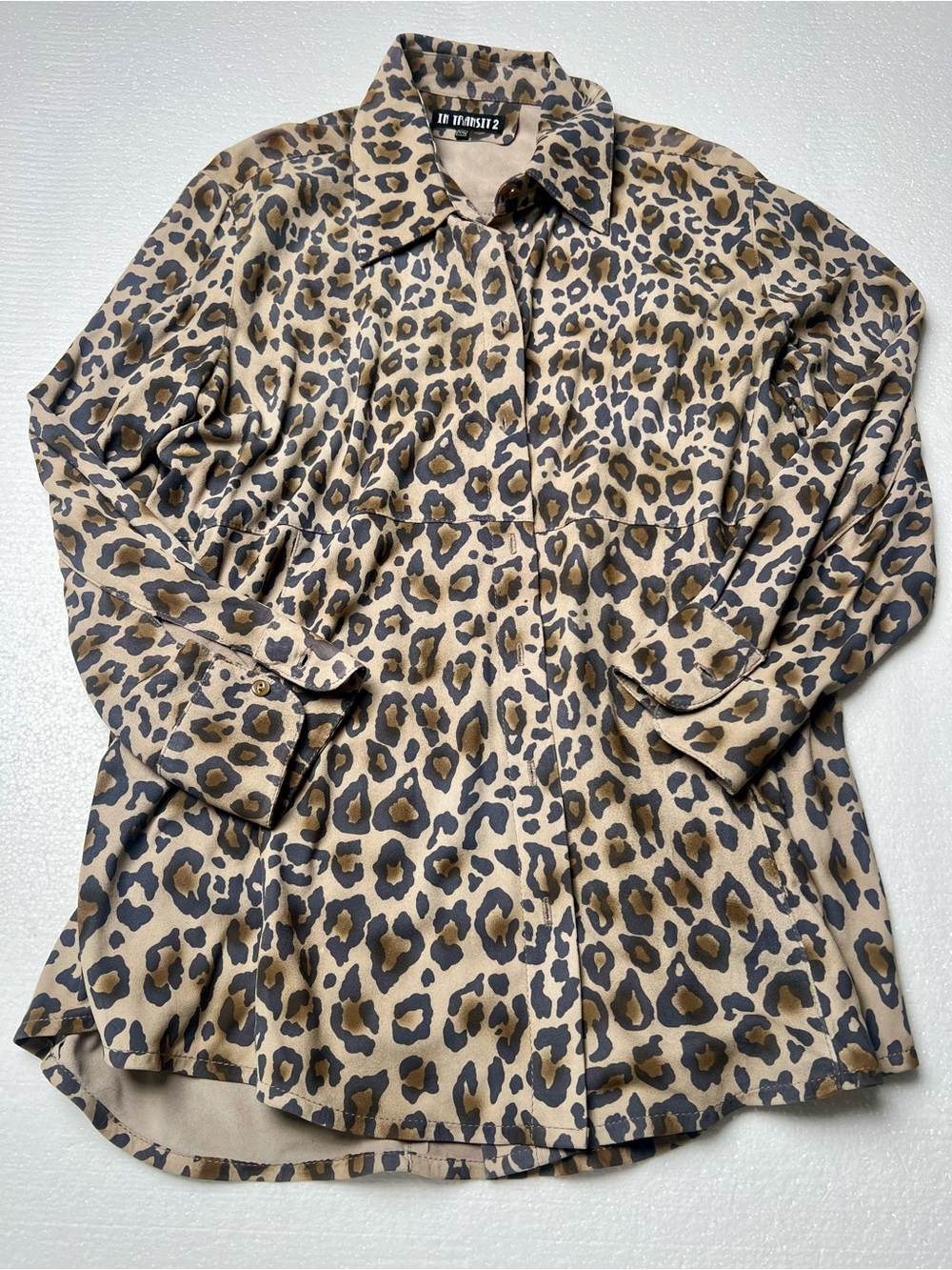 Transit In Transit 2 leopard suede shirt made in Italy XXL fits M/L